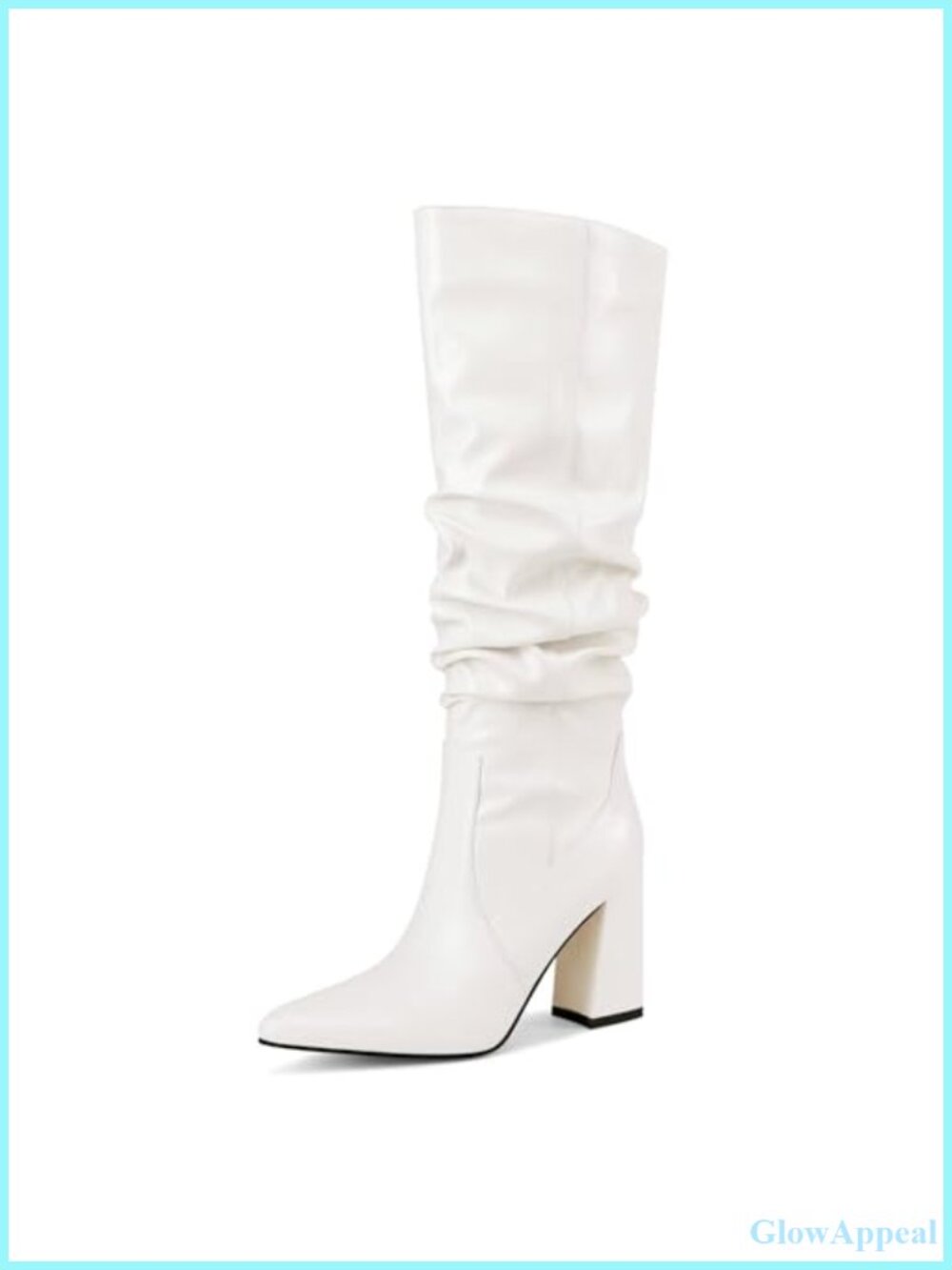 Women's Knee High Boots Pointed Toe Chunky Block Heel Slouchy Fall Boots